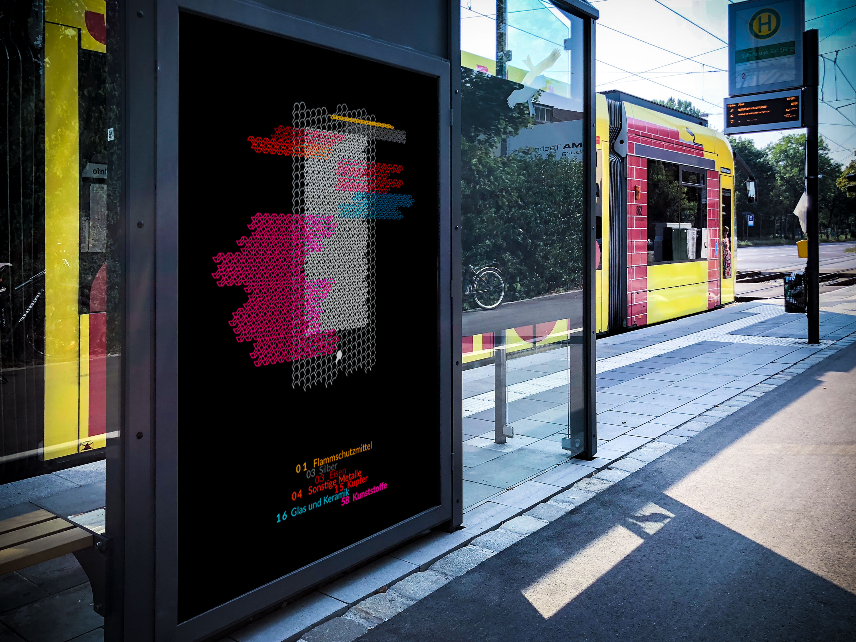 Plakat Infografik über Inhaltsstoffe in Mobiltelefonen