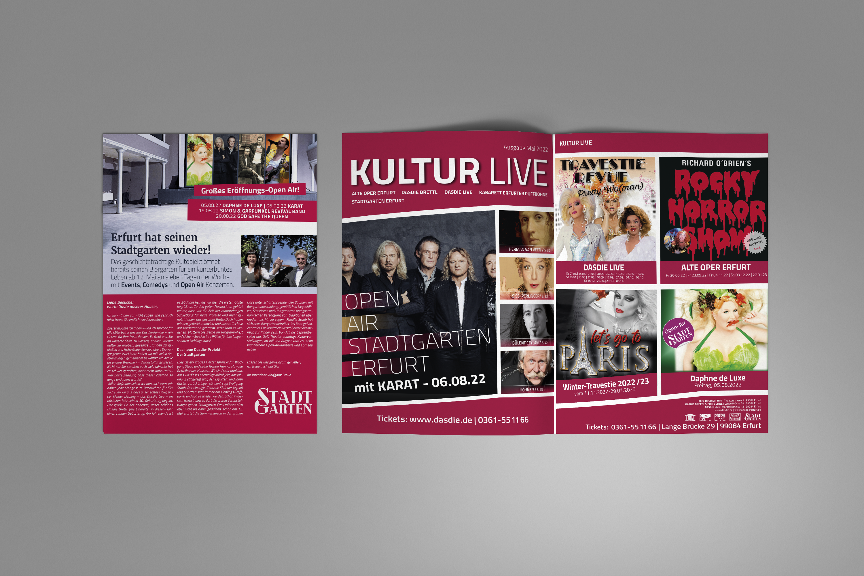 Veranstaltungsmagazin Alte Oper Erfurt, DASDIE Live, DASDIE Brettl, Kabarett Erfurter Puffbohne