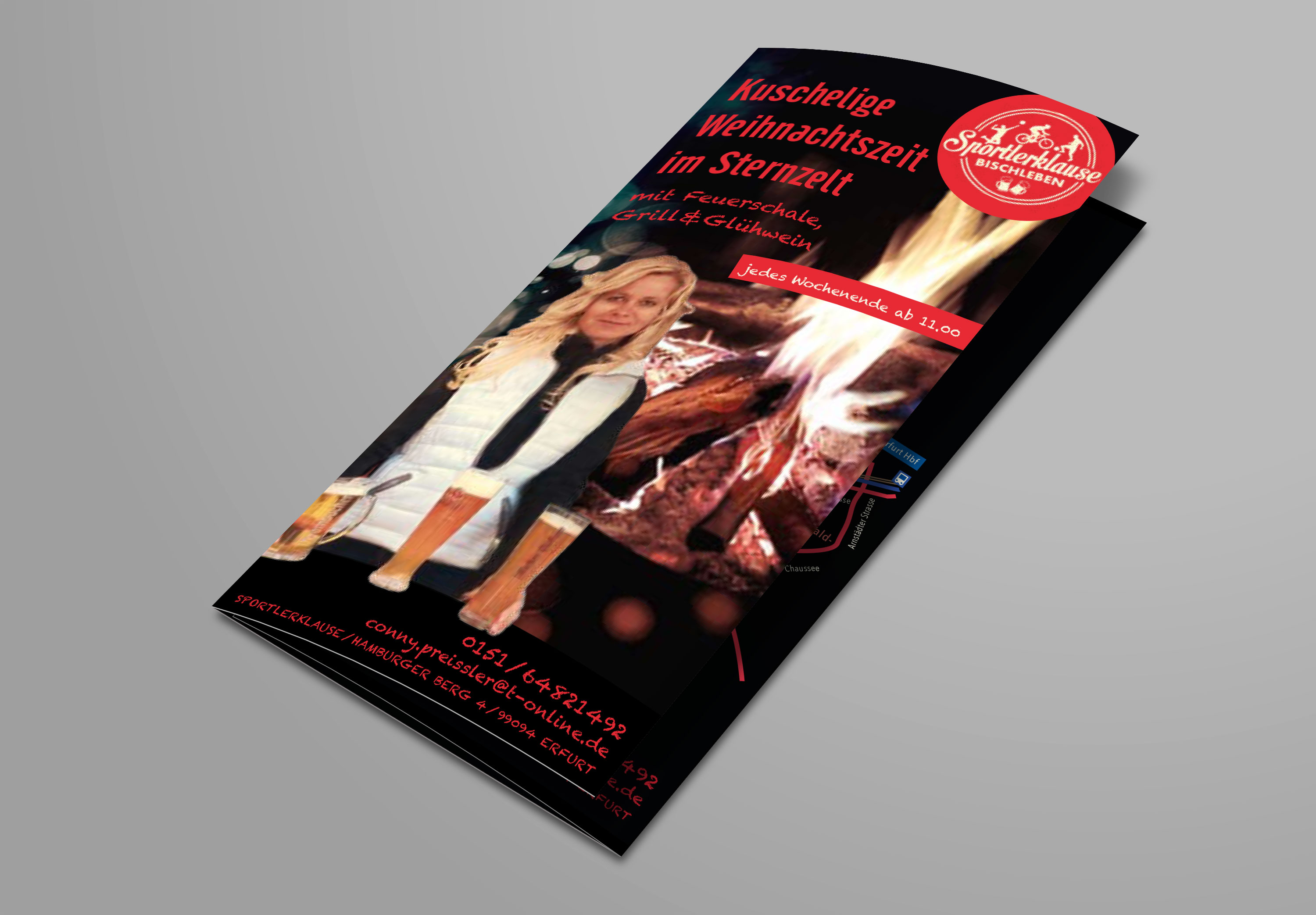 Weinachtsflyer für Sportlerklause Bischleben
